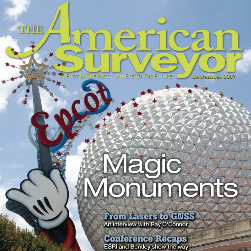 American Surveyor magazine cover with Epcot photo